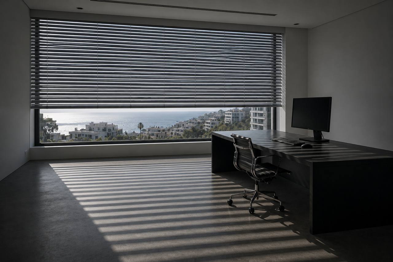 Venetian blinds in a Bantry Bay home office